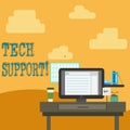 Conceptual hand writing showing Tech Support. Business photo text service by hardware or software which help and advice Royalty Free Stock Photo