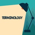 Conceptual hand writing showing Terminology. Business photo showcasing Terms used with particular technical application