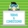 Conceptual hand writing showing Terms And Conditions. Business photo text Legal Law Agreement Disclaimer Restrictions Royalty Free Stock Photo