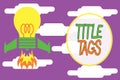 Conceptual hand writing showing Title Tags. Business photo showcasing the HTML element that specifies the title of a web
