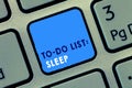 Conceptual hand writing showing To Do List Sleep. Business photo text Things to be done Priority object is to take a rest