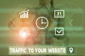 Conceptual hand writing showing Traffic To Your Website. Business photo showcasing Lifeblood of online business more