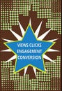 Conceptual hand writing showing Views Clicks Engagement Conversion. Business photo text Social media platform