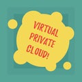 Conceptual hand writing showing Virtual Private Cloud. Business photo showcasing configurable pool of shared computing