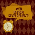 Conceptual hand writing showing Web Design Development. Business photo showcasing developing websites for hosting via intranet