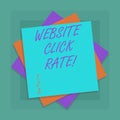 Conceptual hand writing showing Website Click Rate. Business photo showcasing ratio users who click specific link to number total Royalty Free Stock Photo