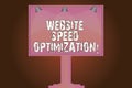 Conceptual hand writing showing Website Speed Optimization. Business photo text Improve website speed to drive business