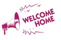 Conceptual hand writing showing Welcome Home. Business photo showcasing Expression Greetings New Owners Domicile Doormat Entry Pur