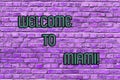 Conceptual hand writing showing Welcome To Miami. Business photo text Arriving to Florida sunny city summer beach Royalty Free Stock Photo