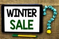 Conceptual hand writing showing Winter Sale. Business photo text Promotion Offer Shop Discount Season Offers Auction Deal Objectiv