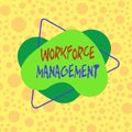 Conceptual hand writing showing Workforce Management. Business photo showcasing use to optimize the productivity of its Royalty Free Stock Photo