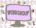 Conceptual hand writing showing Workgroup. Business photo text Group of showing who normally work together Team Royalty Free Stock Photo