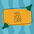 Conceptual hand writing showing Yes You Can. Business photo showcasing Positivity Encouragement Persuade Dare Confidence Uphold Royalty Free Stock Photo