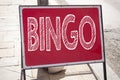 Conceptual hand writing text caption inspiration showing Bingo. Business concept for Lettering Gambling to Win Price Success writt Royalty Free Stock Photo