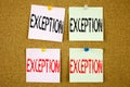 Conceptual hand writing text caption inspiration showing Exception Business concept for Exceptional Exception Management, on the