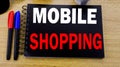 Conceptual hand writing text caption showing Mobile Shopping. Business concept for Cellphone online order written on sticky note w Royalty Free Stock Photo