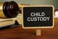 Conceptual hand writing text showing child custody