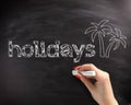 Conceptual Handwritten Holiday Text on Chalkboard