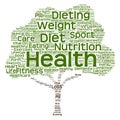 Conceptual health or diet tree word cloud