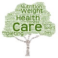 Conceptual health or diet tree word cloud