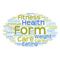Conceptual health word cloud isolated
