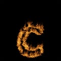 Hot fiery burning flame font