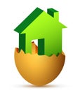 Conceptual house in an egg shell Royalty Free Stock Photo