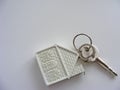 Conceptual house key isolated with place for writing Royalty Free Stock Photo