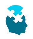 Conceptual icon of head for psychology and mind Royalty Free Stock Photo