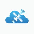 Cloud Technology with Satellite Communication Icon Royalty Free Stock Photo