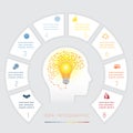 Conceptual idea infographics template eight positions