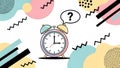 Time Management Question Alarm Clock with Retro Abstract Shapes Royalty Free Stock Photo