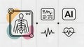 AI-Powered Digital Healthcare: Human Body Data Analysis, ECG Monitoring, and Innovative Health Technology Integration Royalty Free Stock Photo
