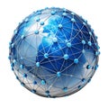 Conceptual illustration of a global network sphere representing worldwide communication and connectivity Royalty Free Stock Photo