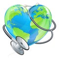 Earth Heart World Health Day Stethoscope Globe Concept