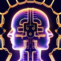 artificial intelligence - head shape - AI Royalty Free Stock Photo