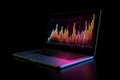 Conceptual illustration of a laptop displaying analytical data with colorful growth charts. Generative AI