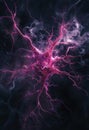 Conceptual illustration of neurone cell on dark background