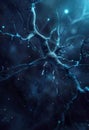 Conceptual illustration of neurone cell on dark background