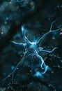 Conceptual illustration of neurone cell on dark background