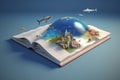 Conceptual illustration - reading opens new worlds. Generative AI