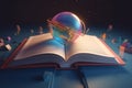 Conceptual illustration - reading opens new worlds. Generative AI