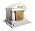 The bank building with the gold safe, a conceptual