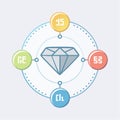 Abstract Diamond Network Diagram Royalty Free Stock Photo