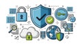 Cybersecurity and Data Protection Concept Illustration Royalty Free Stock Photo