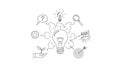 Idea Generation Light Bulb, Innovation, Solution Concept Royalty Free Stock Photo