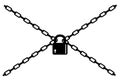 Simple Conceptual Illustration, Silhouette Chain, Secured and Locked, element for your design, isolated on white