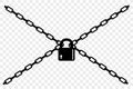 Simple Conceptual Illustration, Silhouette Chain, Secured and Locked, element for your design, at transparent effect background