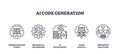 Conceptual image of AI code generation with human-machine fusion