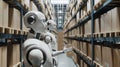Conceptual image of automated robots working alongside humans